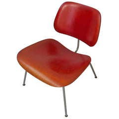 Early Eames LCM lounge chair in red