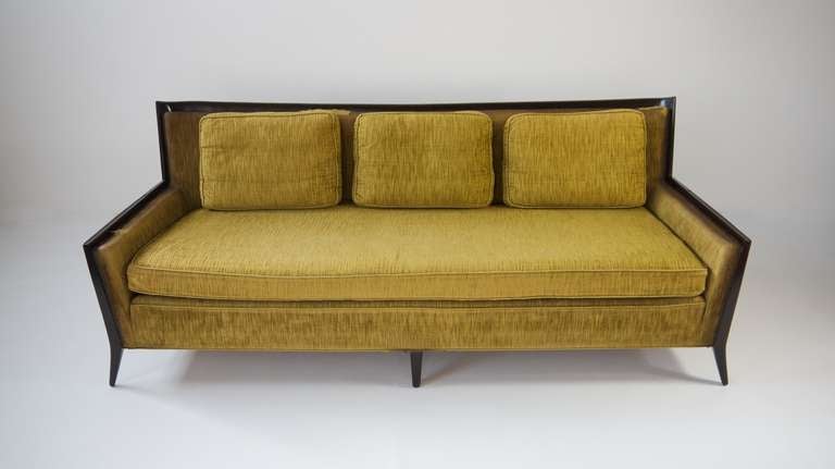Mid-Century Modern Rare Paul McCobb Walnut Framed Sofa