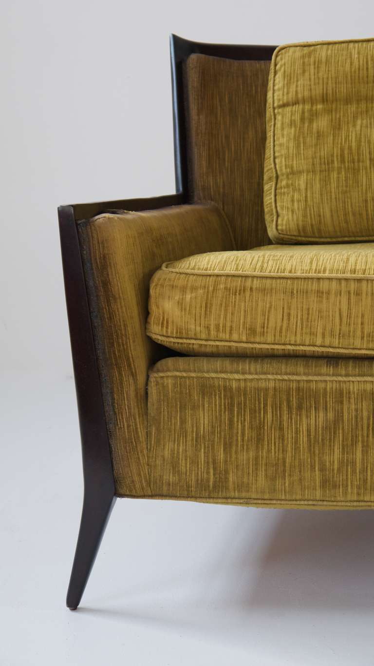 Rare Paul McCobb Walnut Framed Sofa In Good Condition In Hadley, MA