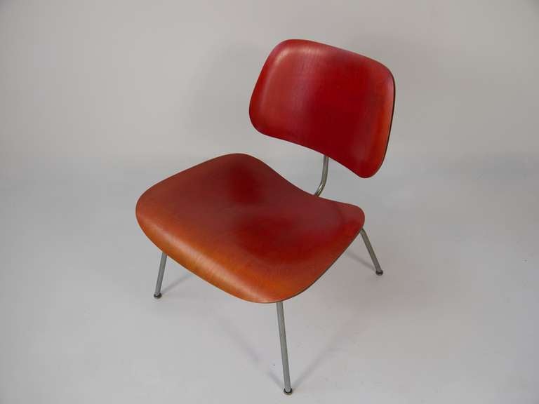 Early Eames LCM lounge chair in red