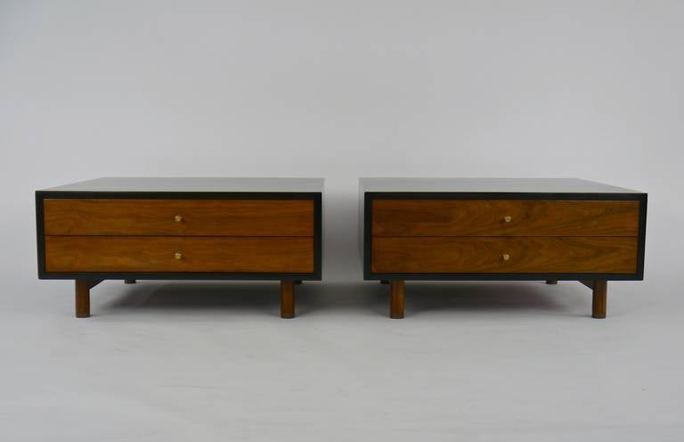 Large and low, these case pieces work as either end tables or nightstands. 32