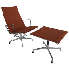 Charles Eames Aluminum Group Lounge Chair and Ottoman
