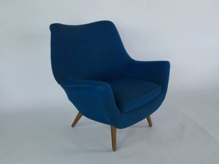 Mid-20th Century Sculptural Lounge Chair by Lawrence Peabody for Selig For Sale