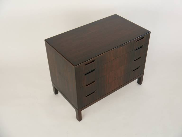 Pair of Danish Rosewood Nightstands by Svend Langkilde, circa 1960s In Good Condition In Hadley, MA