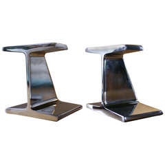 Chrome I beam bookends