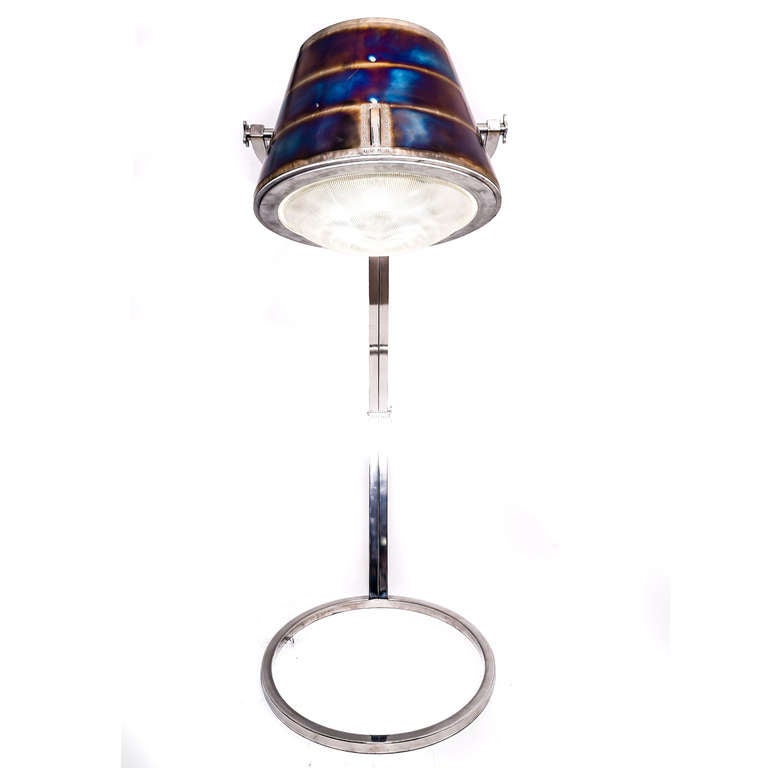 Industrial Exhaust Floor Lamp, Contemporary For Sale