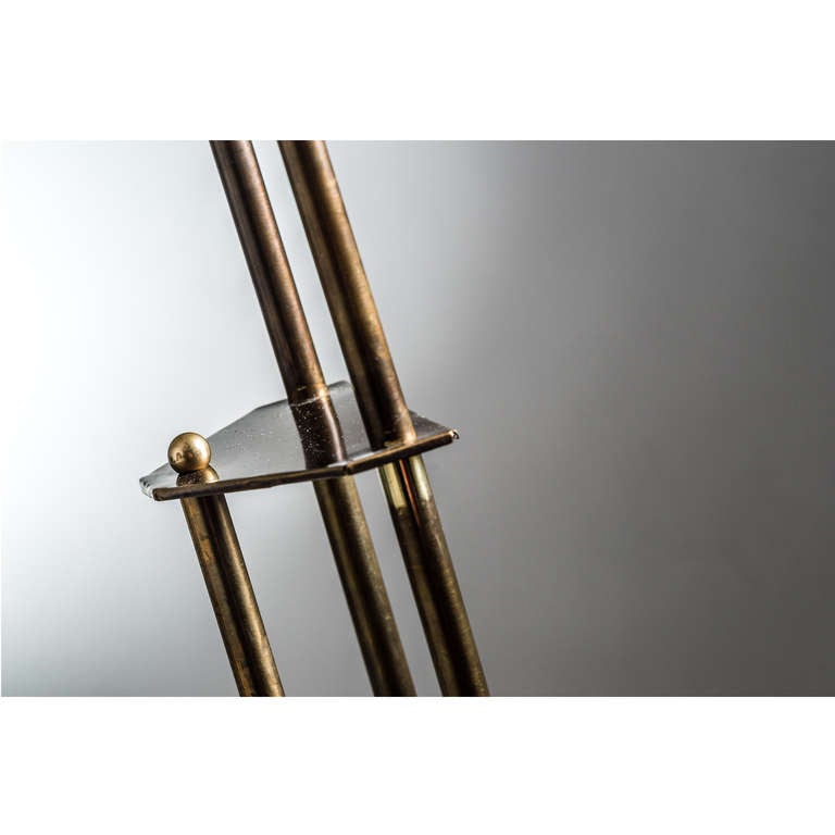 Brass Leading Edge Slat Floor Lamp, Art Deco Style For Sale