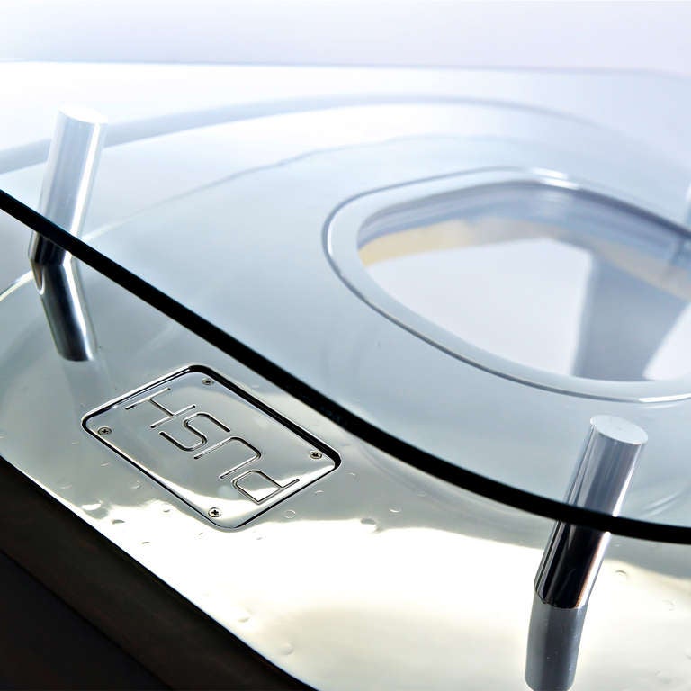 Modern Aircraft Escape Hatch Coffee Table, Airbus A320, Contemporary In Excellent Condition For Sale In Bath, GB