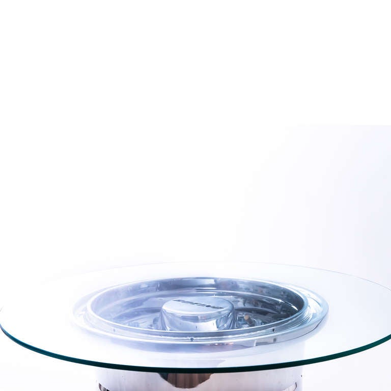 Contemporary Aircraft Wheel Polished Coffee Table In Excellent Condition For Sale In Bath, GB