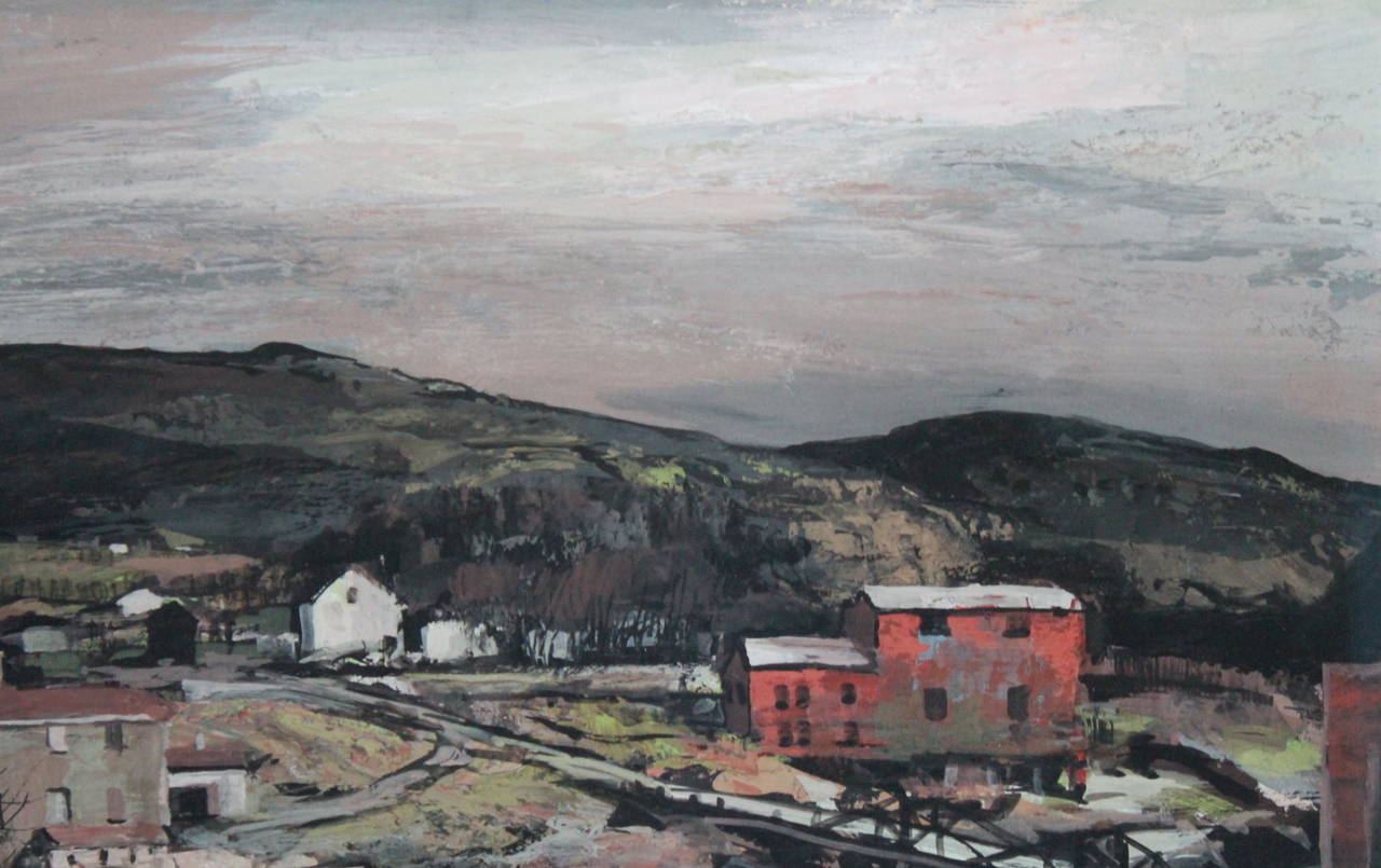 Rock Creek - Gray Landscape Painting by Carl Frederick Gaertner