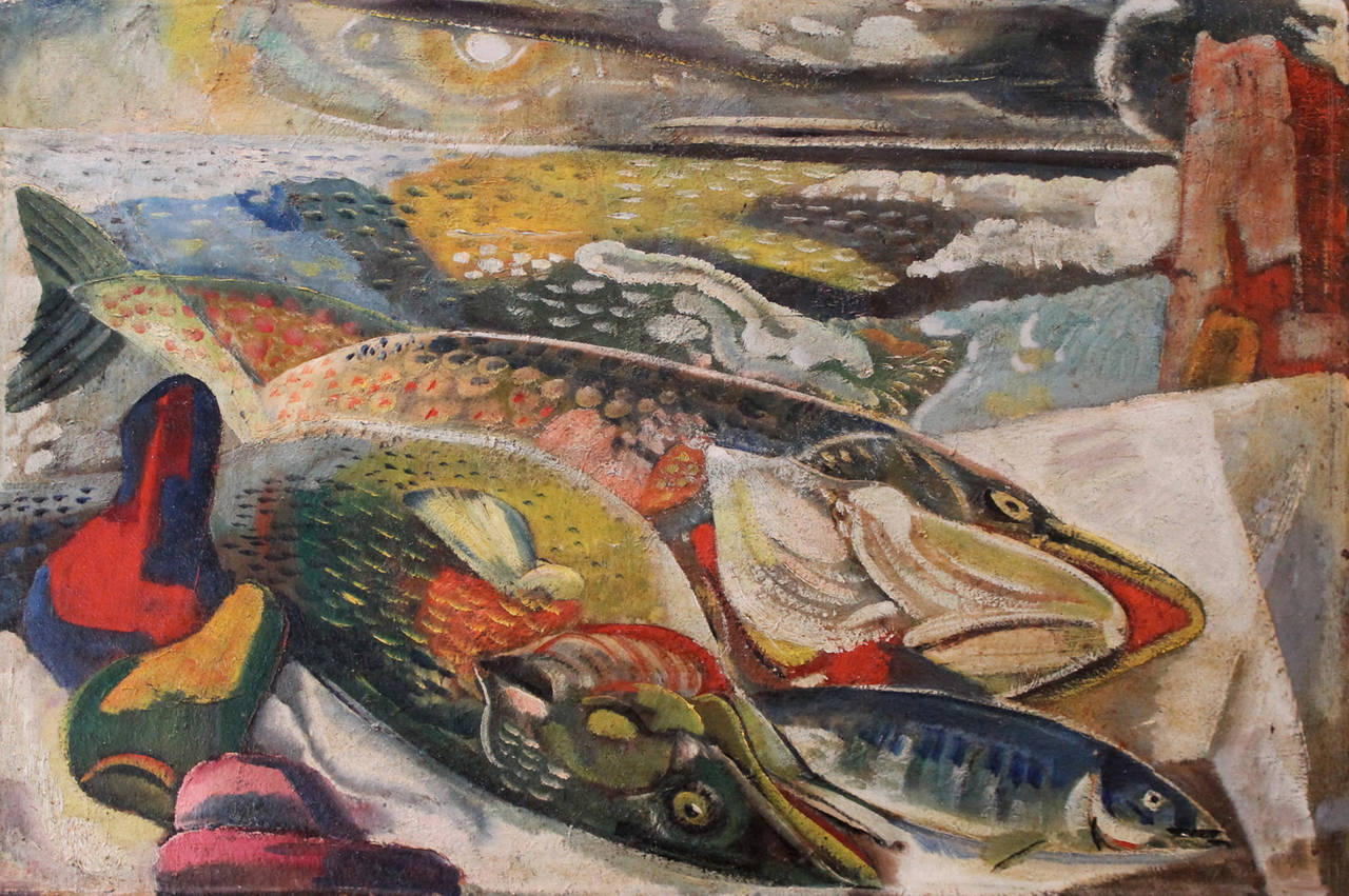 Paul Bough Travis Animal Painting - Fish by the Sea