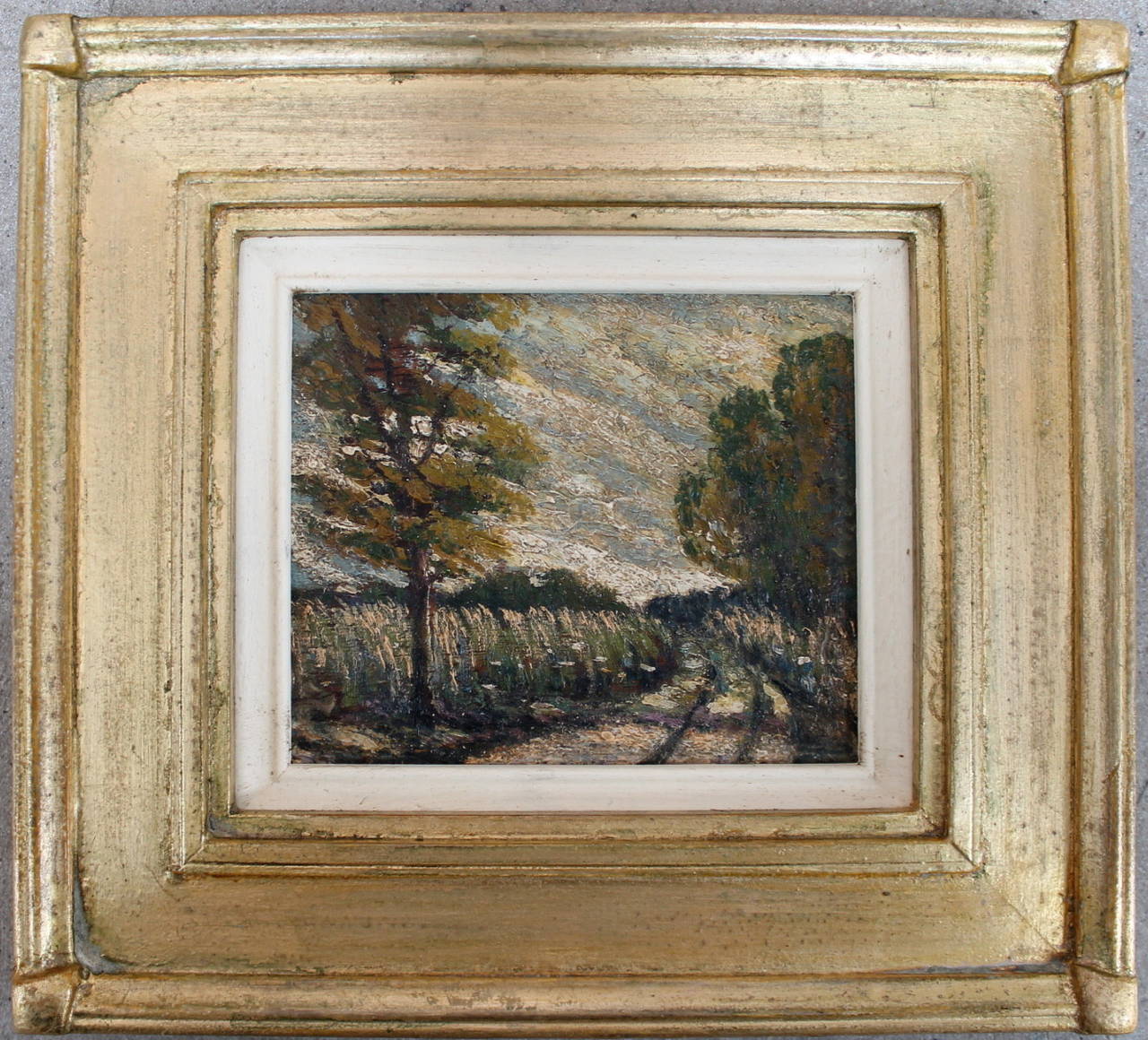 Country Road and The Hay Wagon, a pair of oil paintings