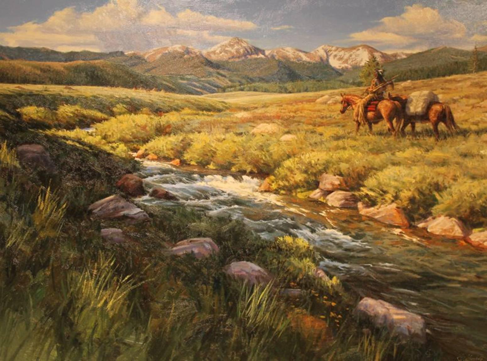 Joseph Velazquez Figurative Painting - At The Headwaters