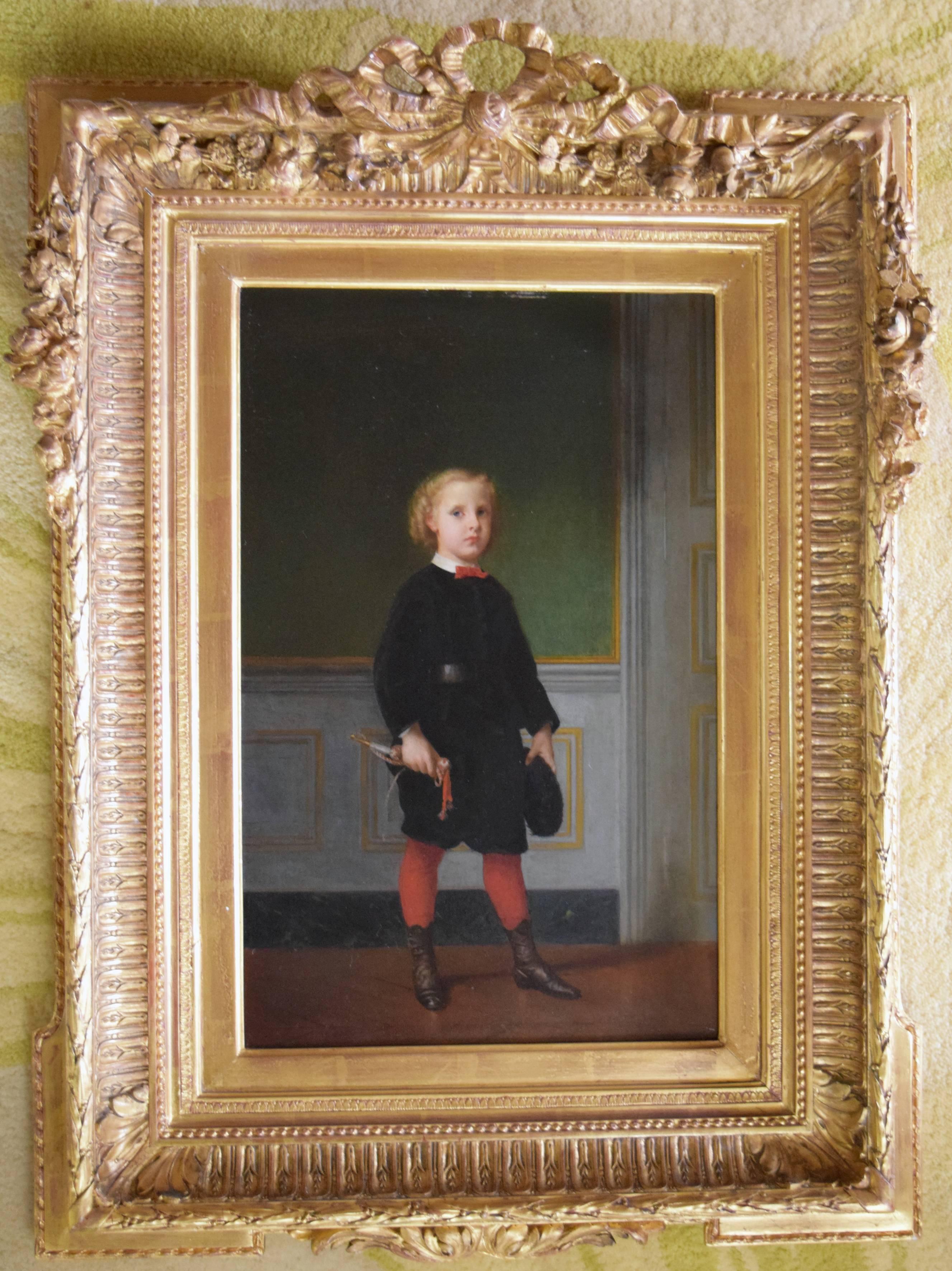 Tony Robert-Fleury Portrait Painting - Portrait of a Young Boy