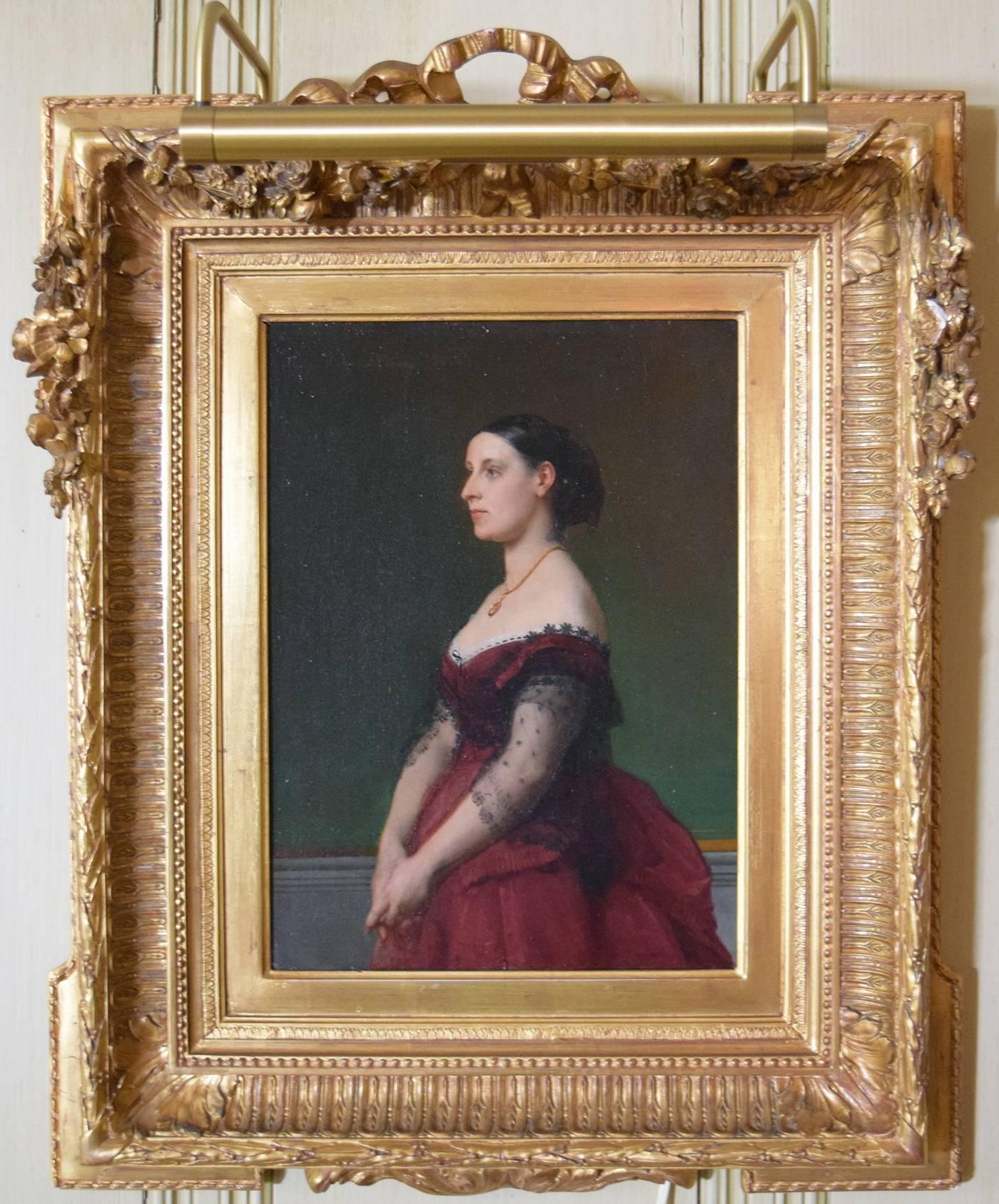 Tony Robert-Fleury Portrait Painting - Portrait of an Elegant Woman
