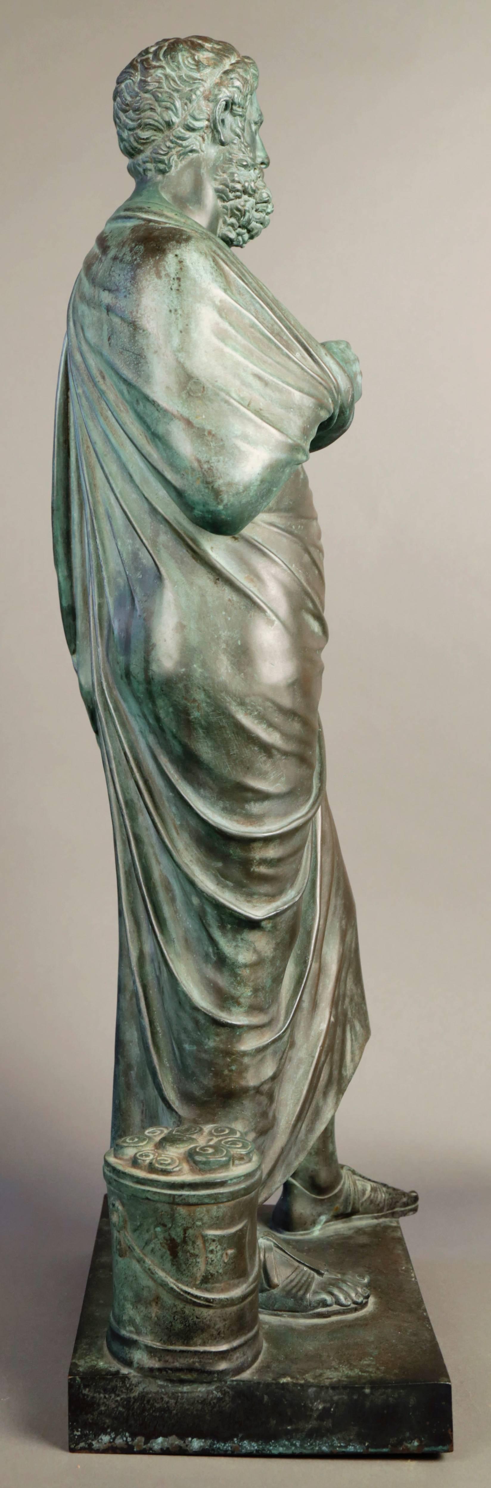 Bronze Figure of Sophocles - Sculpture by Unknown