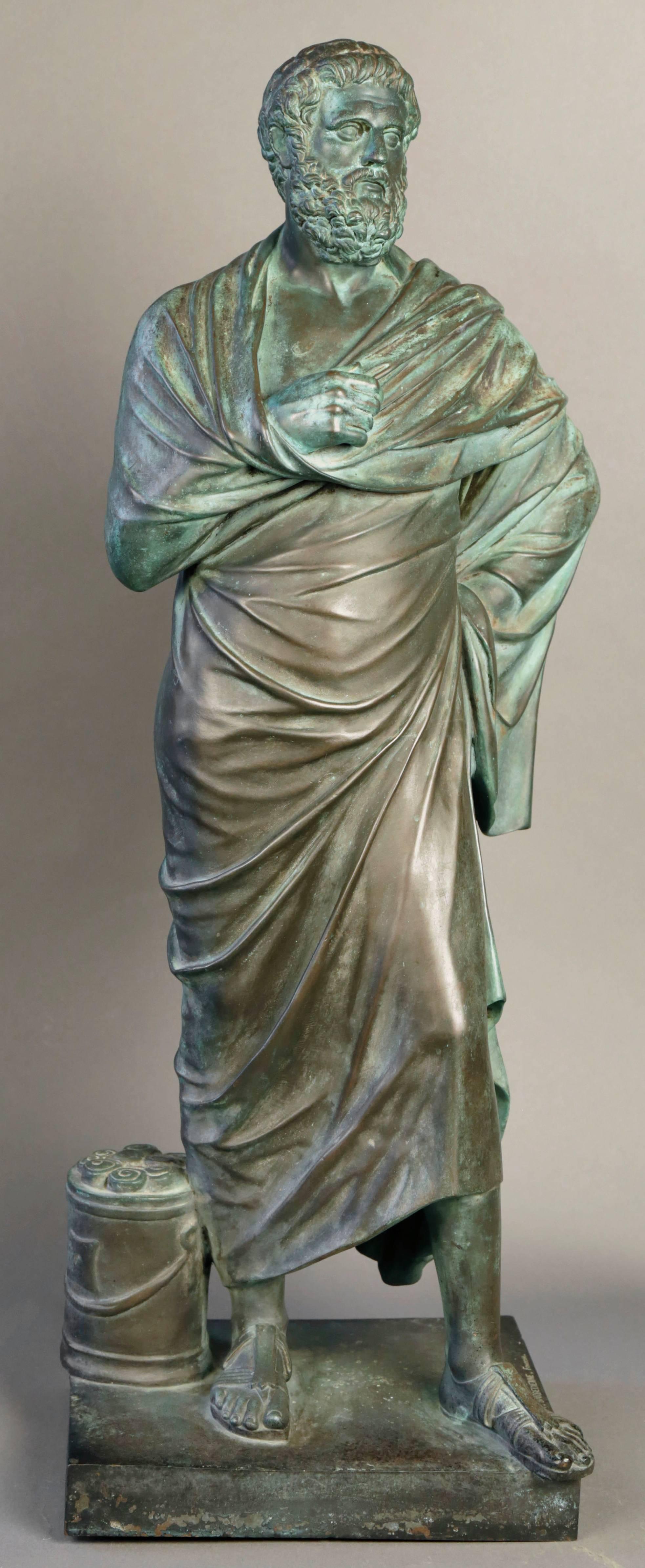 Unknown Figurative Sculpture - Bronze Figure of Sophocles