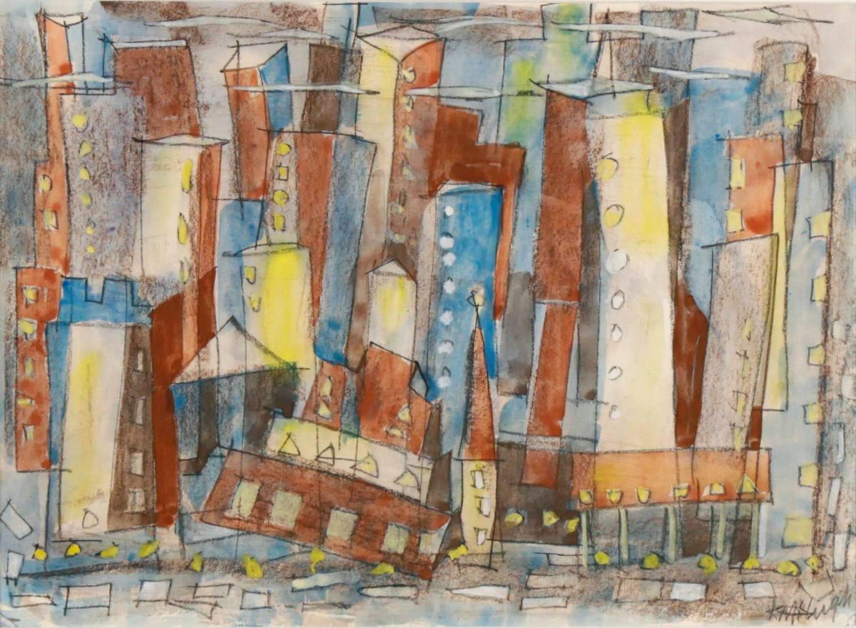 Kenneth Marcus Hugh Abstract Drawing - Manhattan Fog