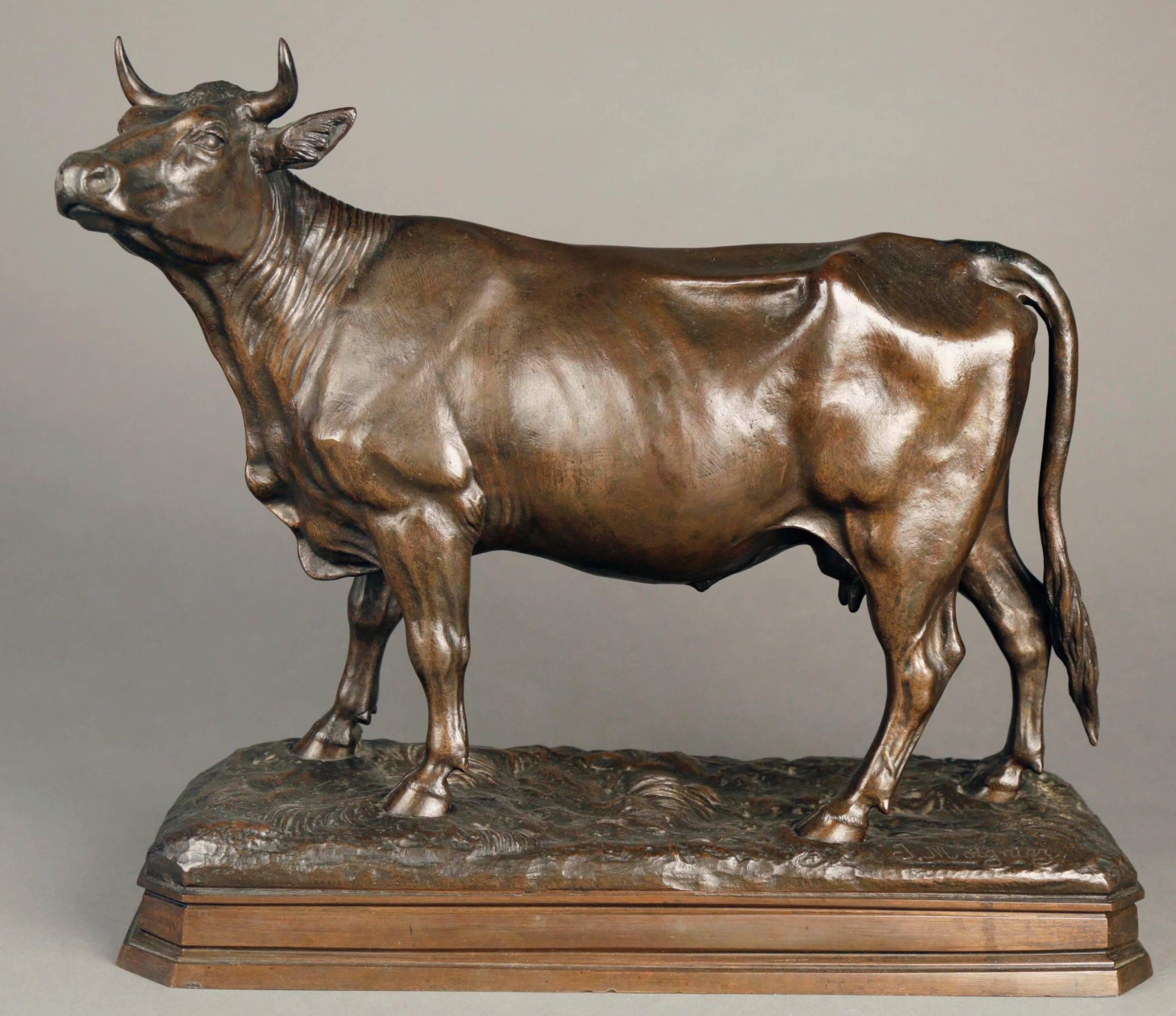 Jules Moigniez Figurative Sculpture - Standing Cow