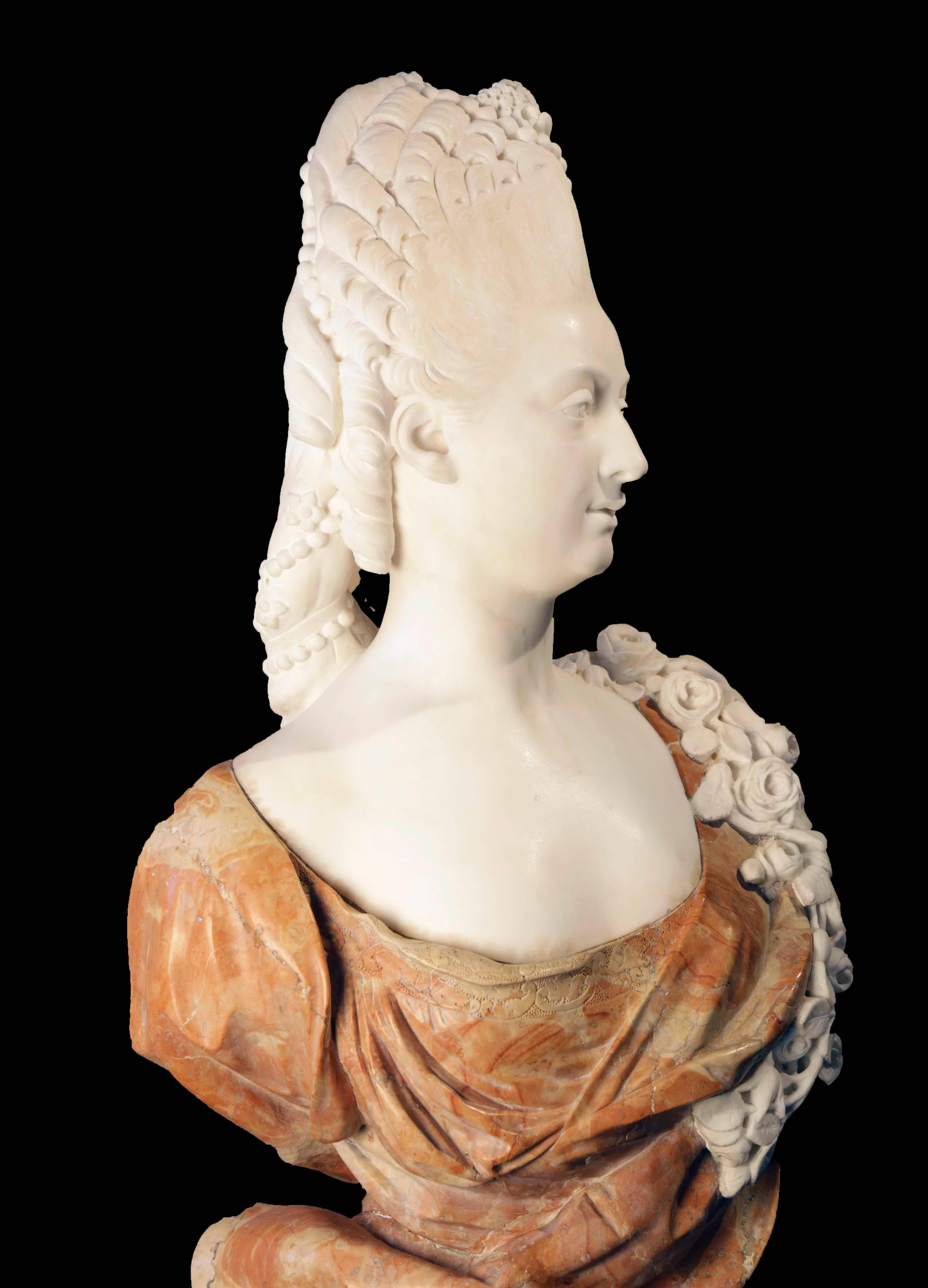 Portrait Bust of Marie Antoinette - Sculpture by Louis-Simon Boizot