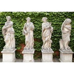 An Impressive Monumental Group of Four French Carved Limestone Figures 8