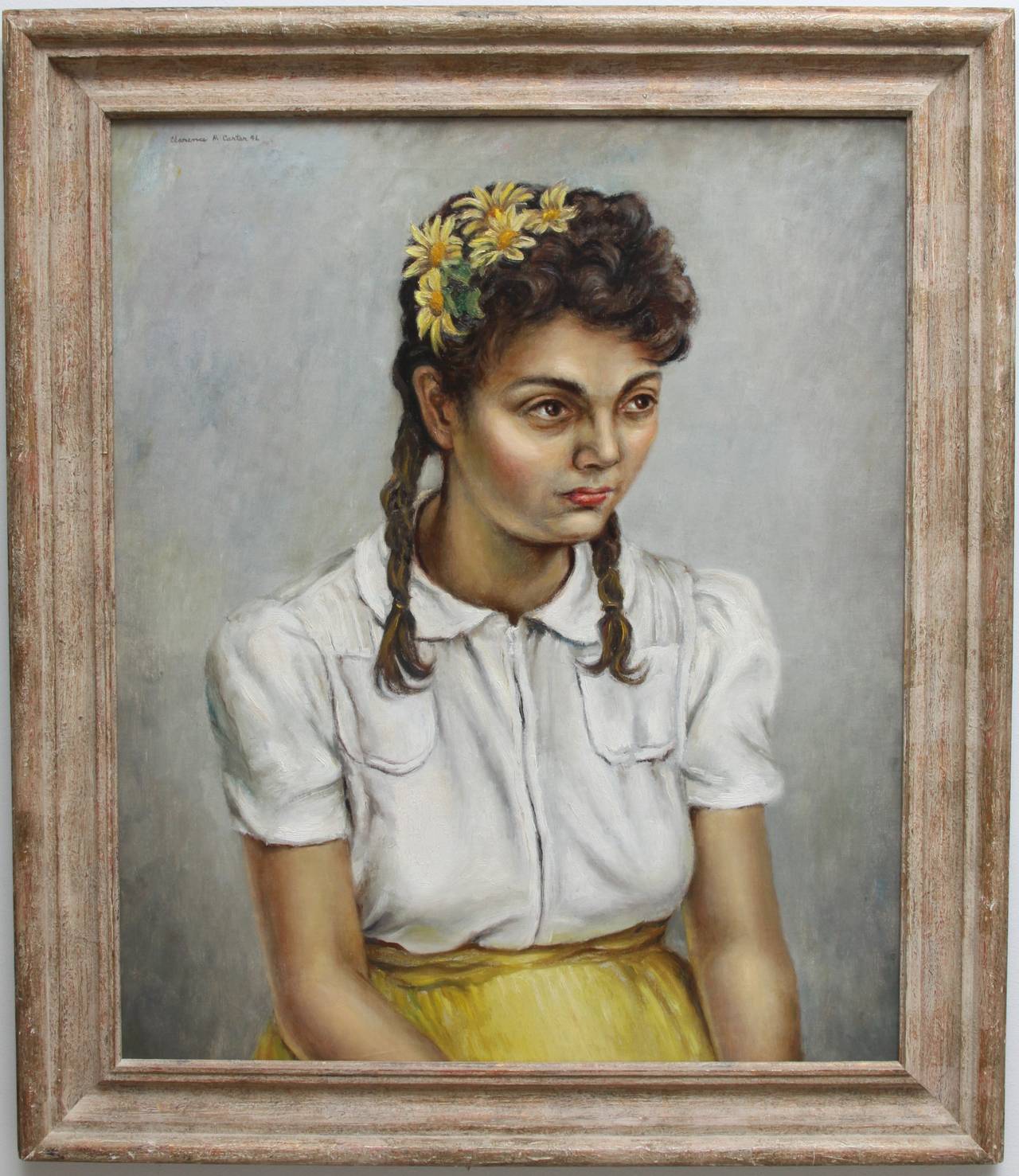 Pensive Girl/Phyllis - Painting by Clarence Holbrook Carter