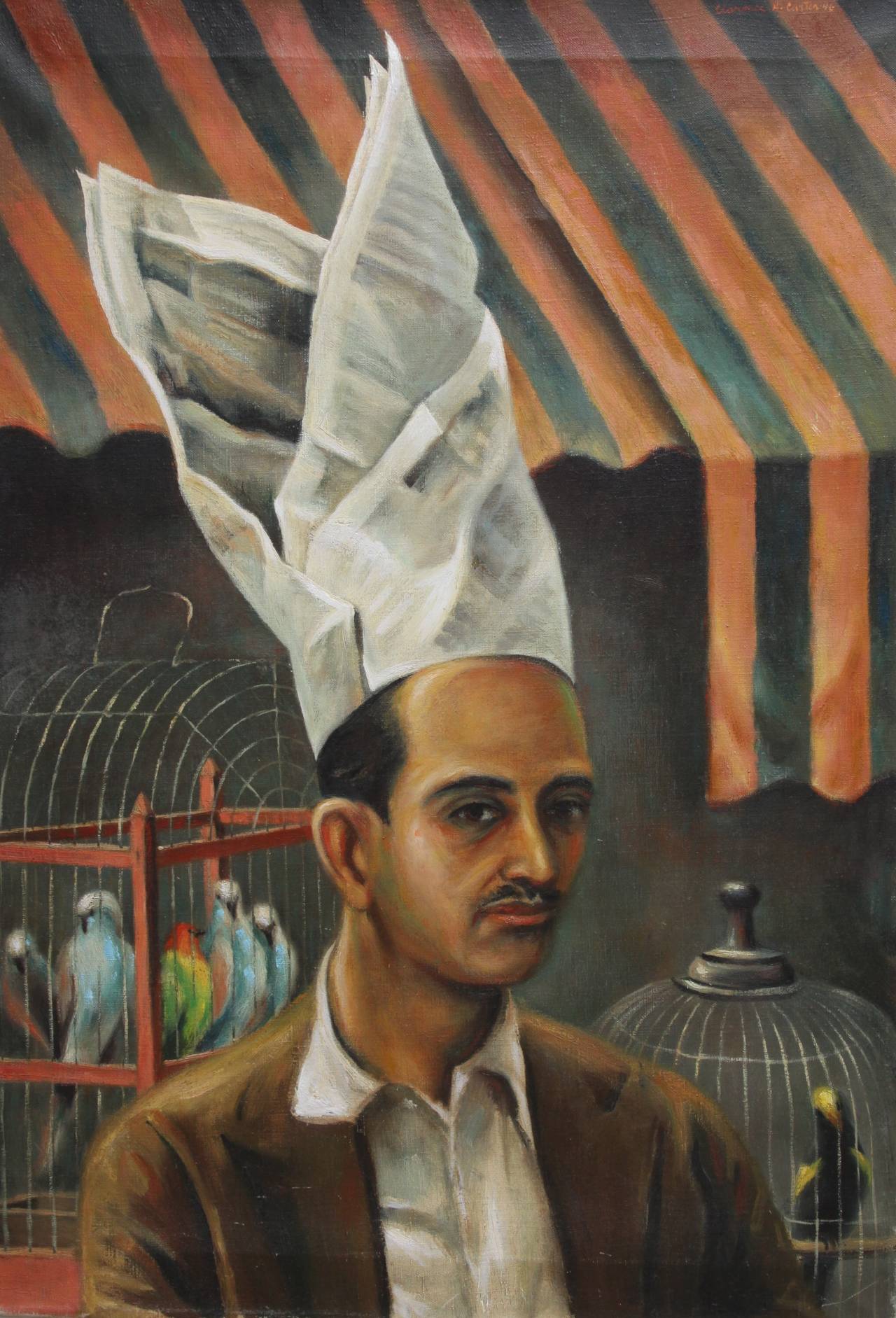 Clarence Holbrook Carter Portrait Painting - Bird Vendor, Caracas