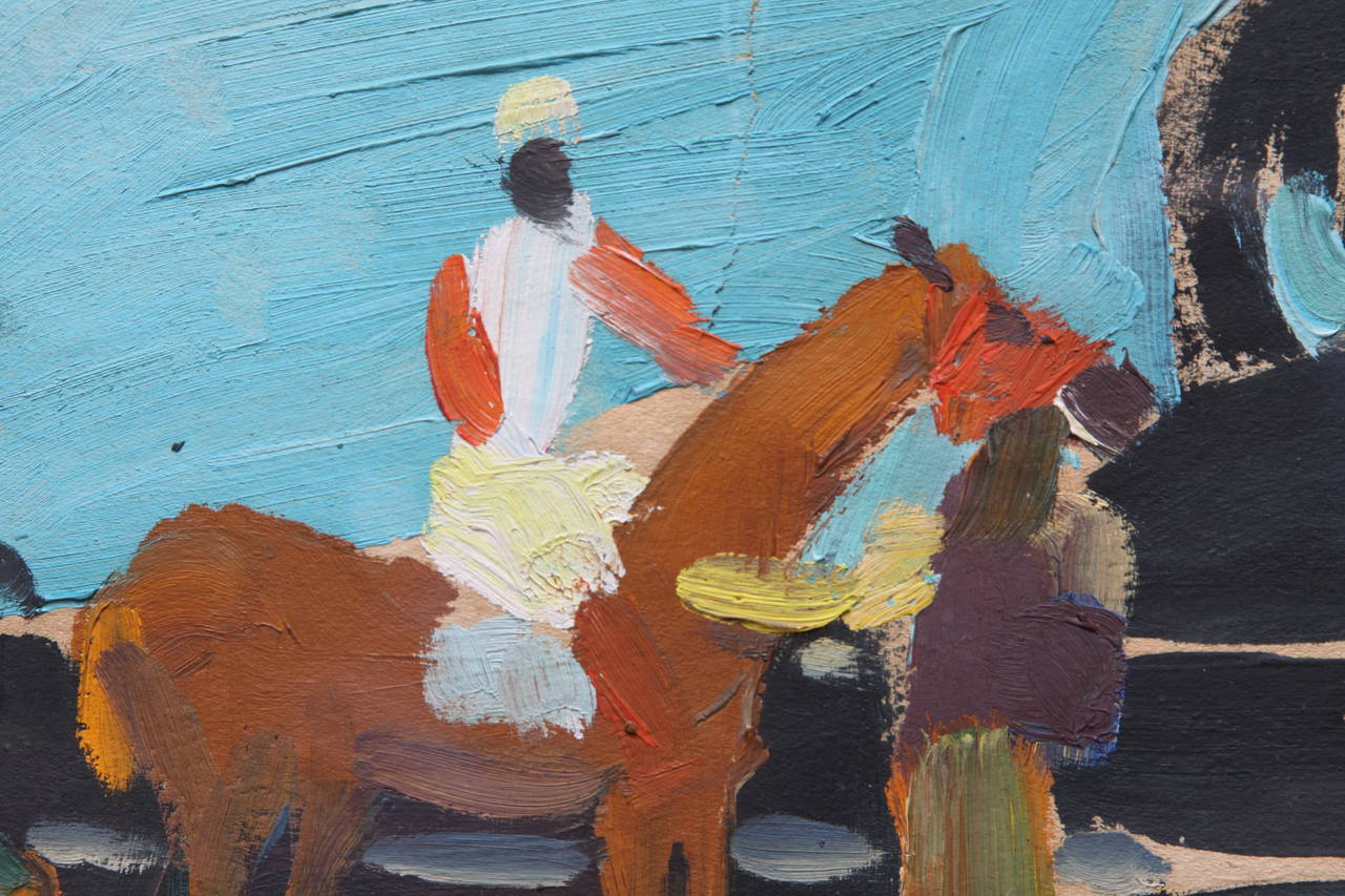 Race Horse and Groom - American Modern Painting by Joseph Benjamin O'Sickey