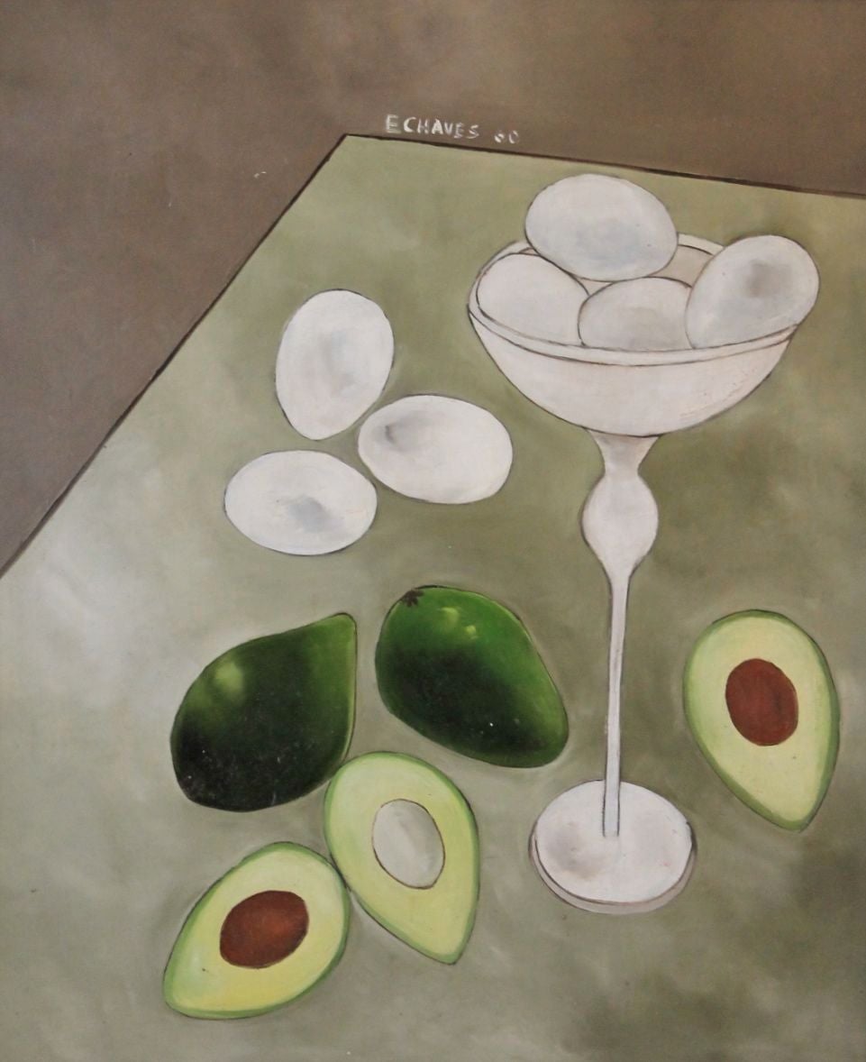 Edward Arcenio Chavez Still-Life Painting - Still Life, Eggs and Avocados