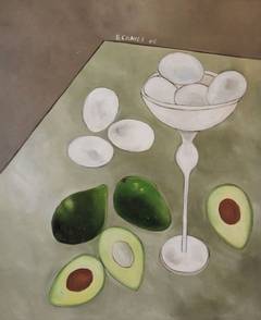 Still Life, Eggs and Avocados