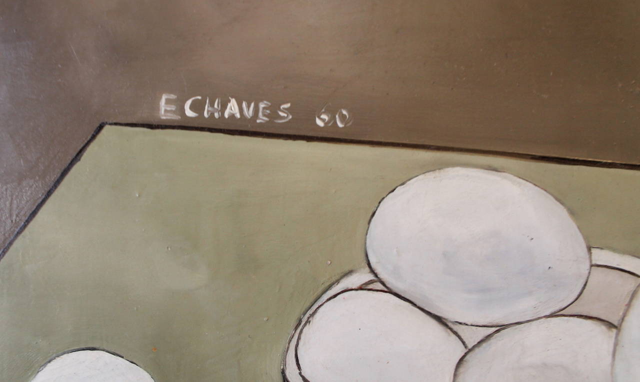 Oil on board

Signed and dated E.Chaves, ’60 upper center

17 in. h. x 14 in. w., framed