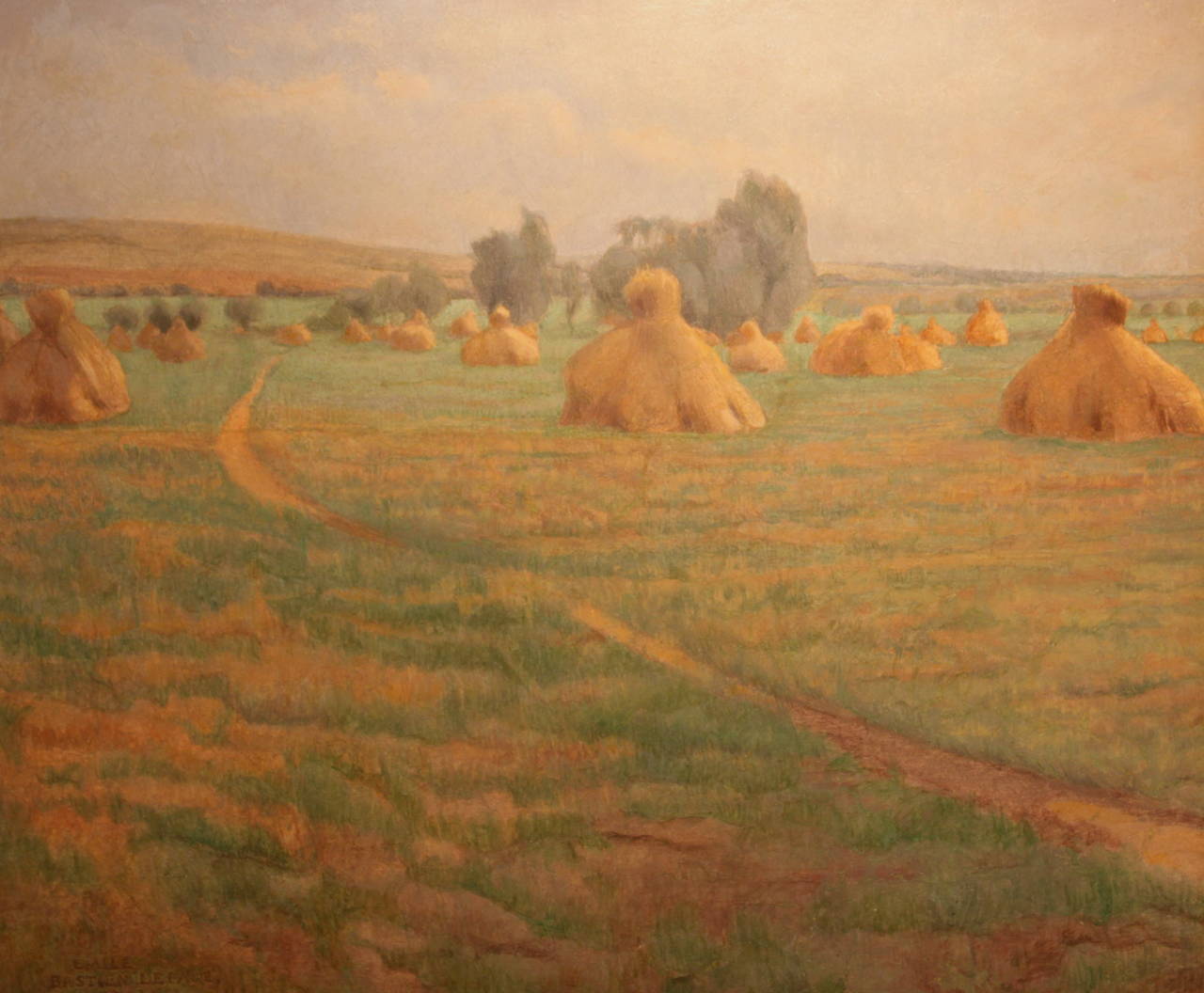 Emile Bastien-Lepage Landscape Painting - A Harvest Field