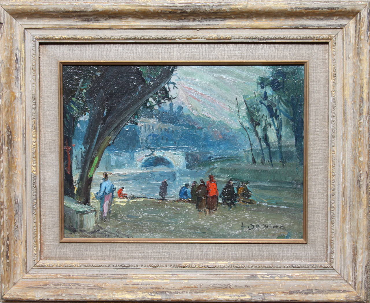 Paris, Les Quais - Painting de Lucien Ducuing