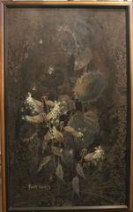 Milk Weed Pods and Sunflowers, Moonlight