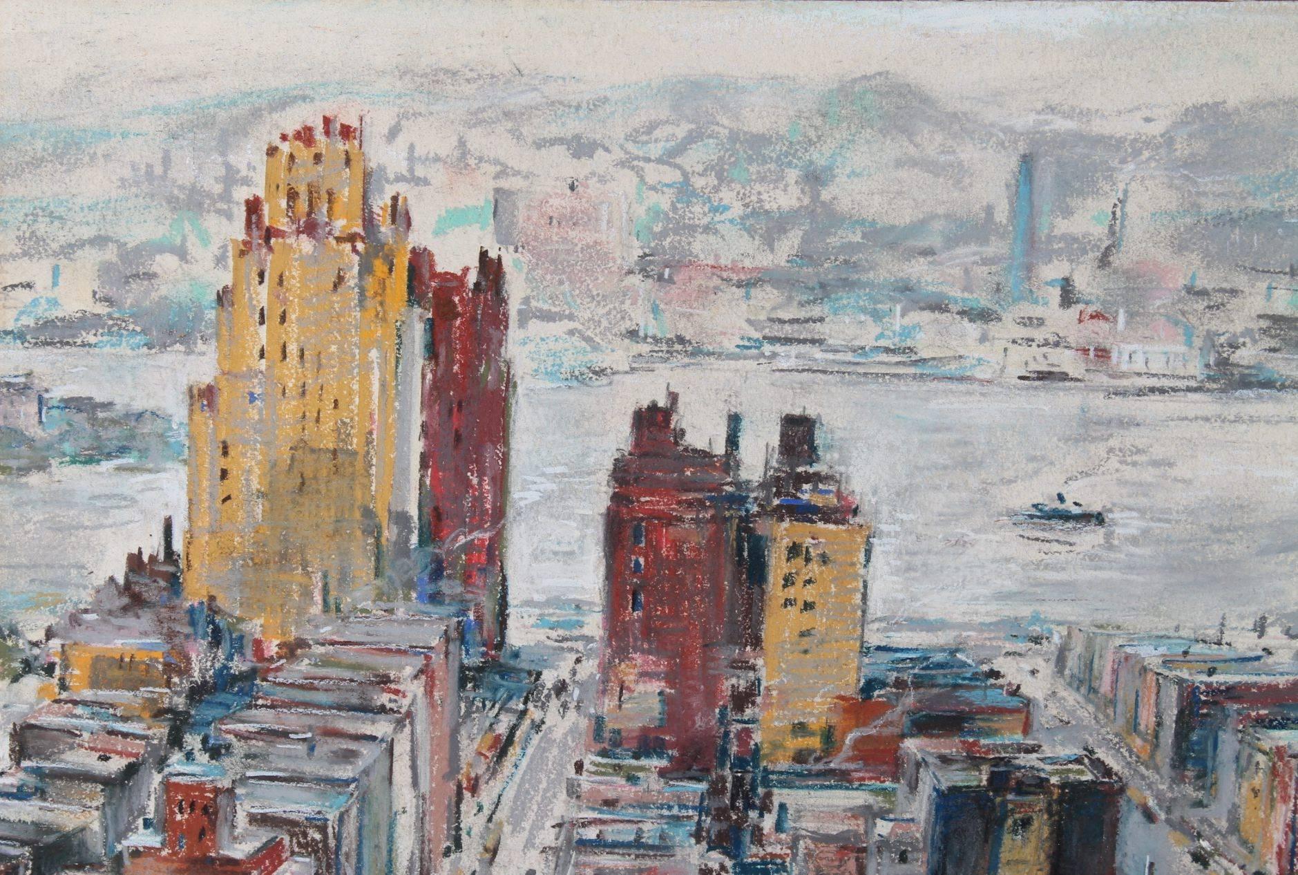 Hudson River from New York - Painting by Michael Zelenko