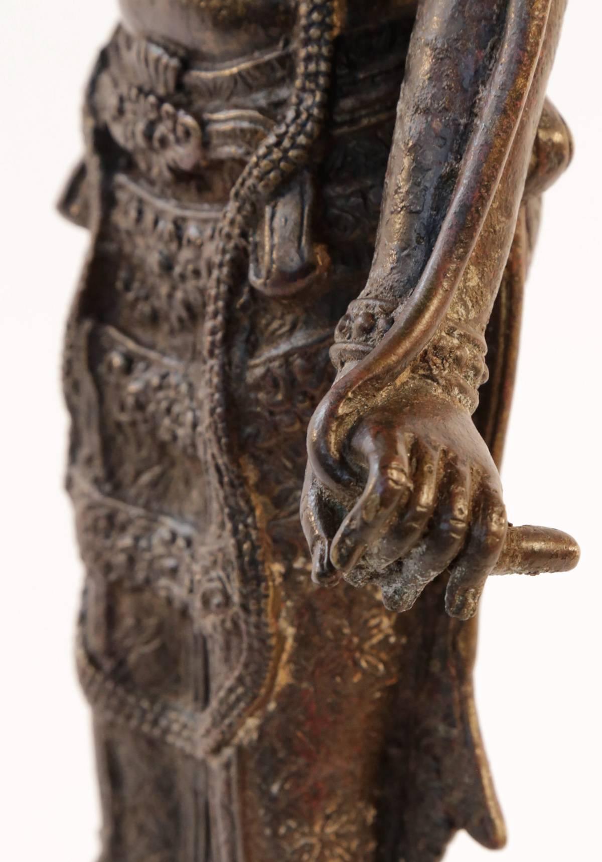 15th/16thc. Javanese Bronze Rice Goddess - Gold Figurative Sculpture by Unknown