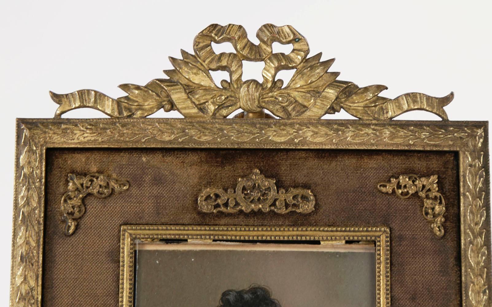 Miniature Painting on Ivory, Josephine Bonaparte after Jacques Louis David - Gray Portrait Painting by Unknown