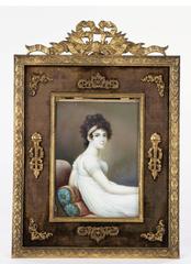 Miniature Painting on Ivory, Josephine Bonaparte after Jacques Louis David