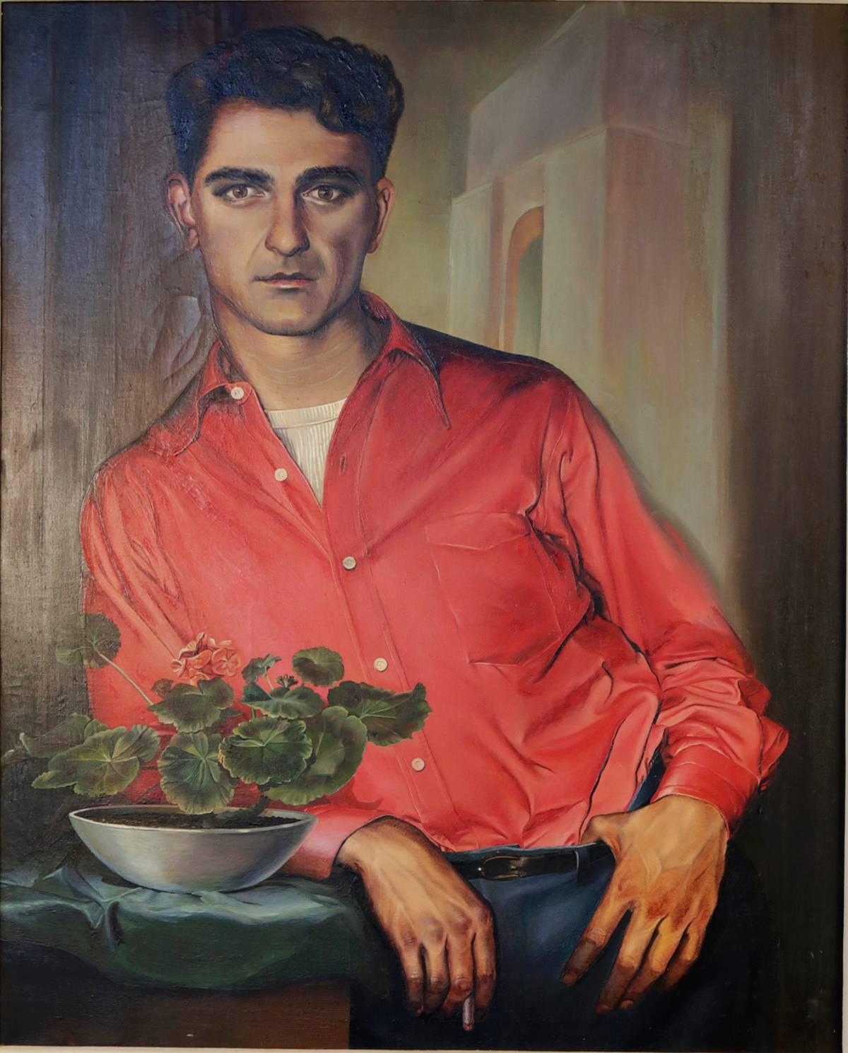 Portrait of a Young Man - Painting by Ruth Bellitto