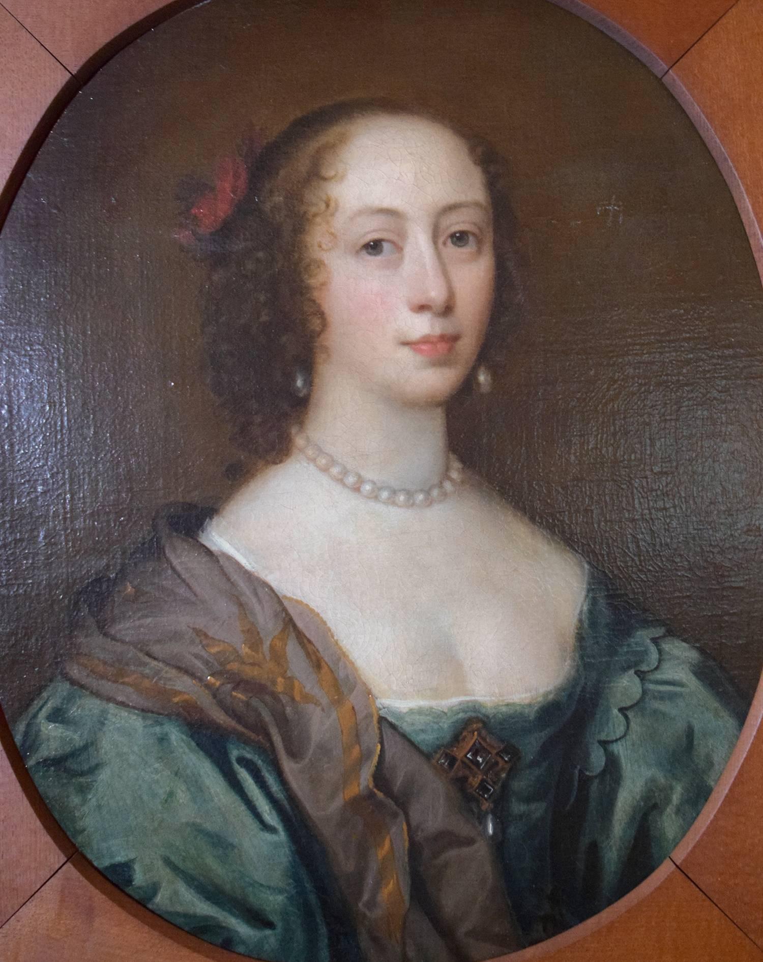 17thc. British School Portrait of a Young Woman - Brown Portrait Painting by Unknown