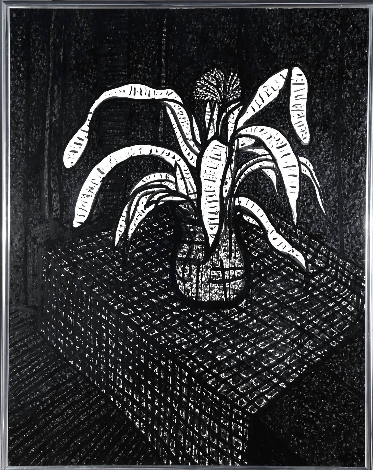 Still Life, Plant on Table, 1975 - Painting by Joseph Glasco