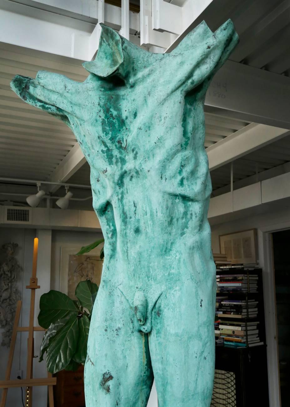 Corpus Christi - Blue Nude Sculpture by Clarence Van Duzer