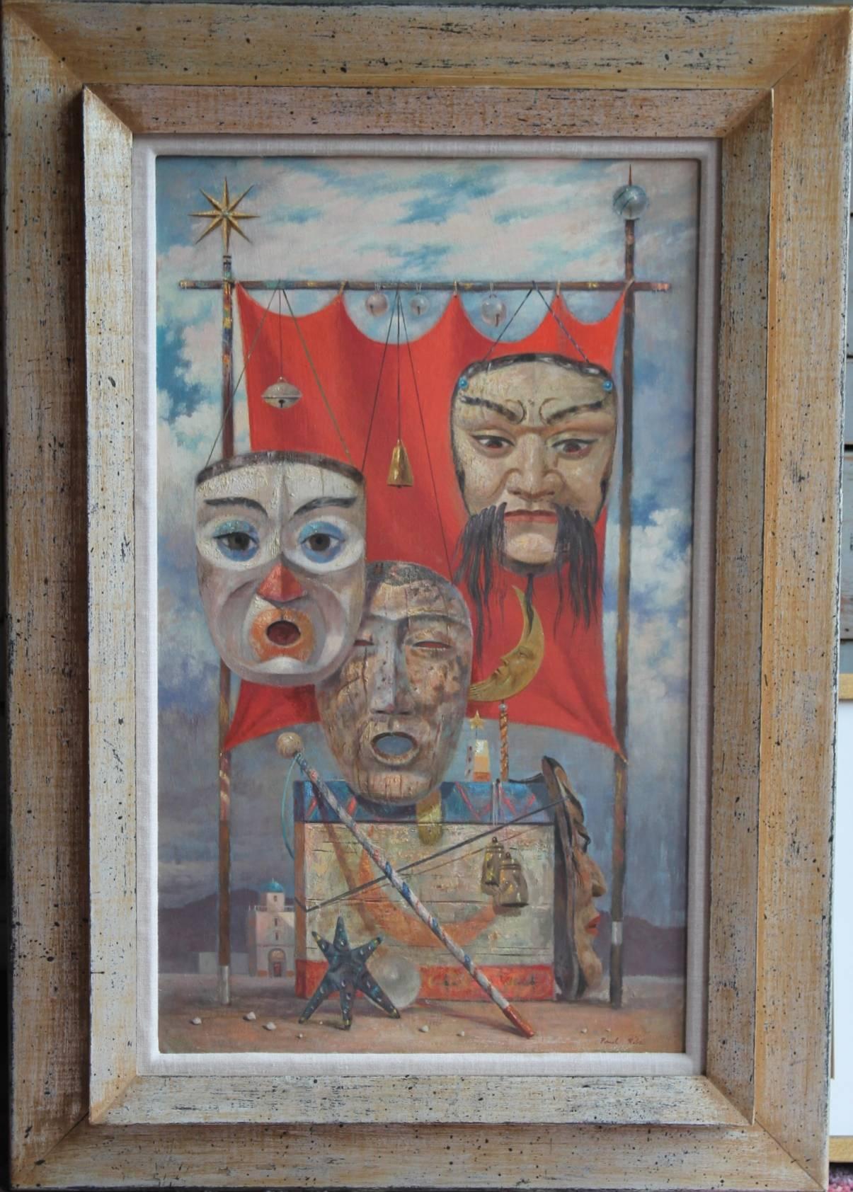 Three Masks  - Painting by Paul Riba
