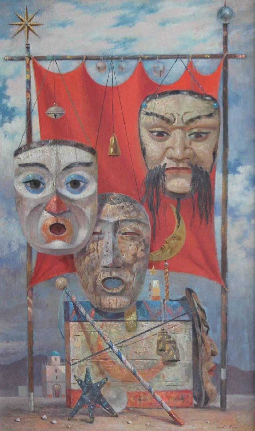 Paul Riba Figurative Painting - Three Masks 