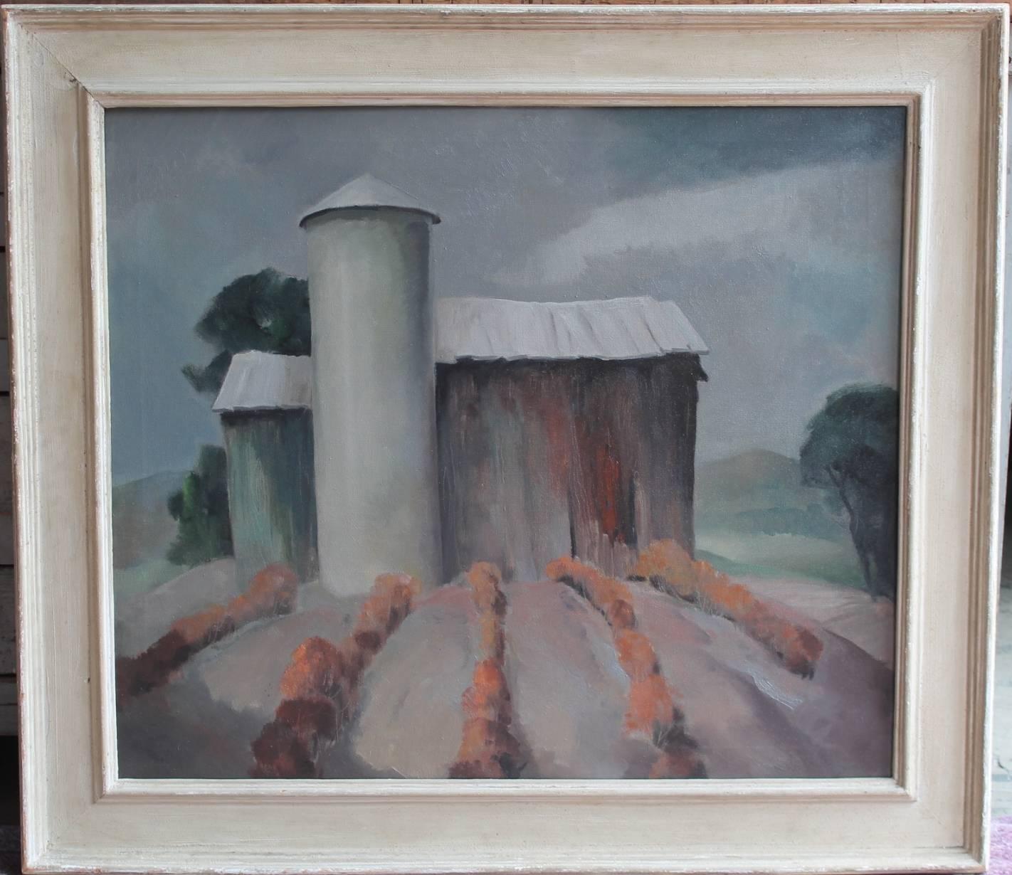 Barn and Furrows  - Painting by Carl Frederick Gaertner