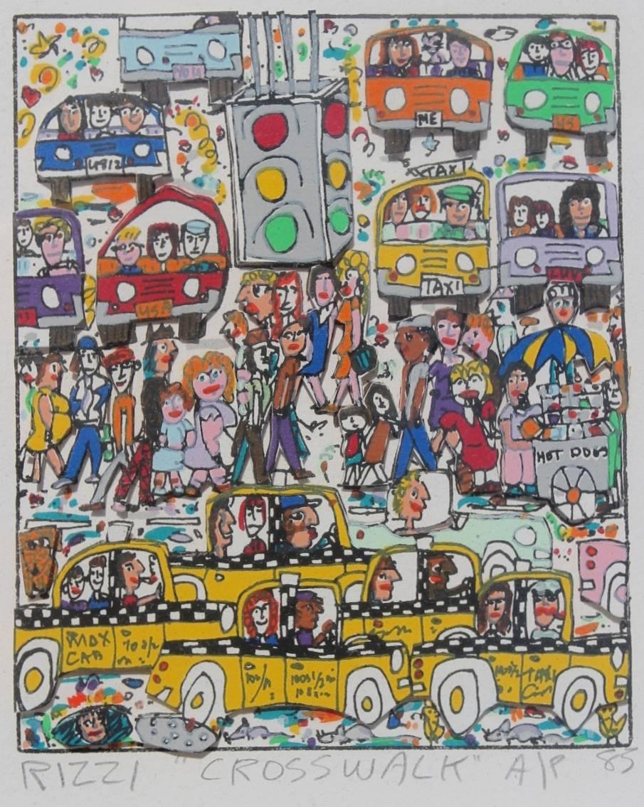 Paso de peatones - Mixed Media Art de James Rizzi