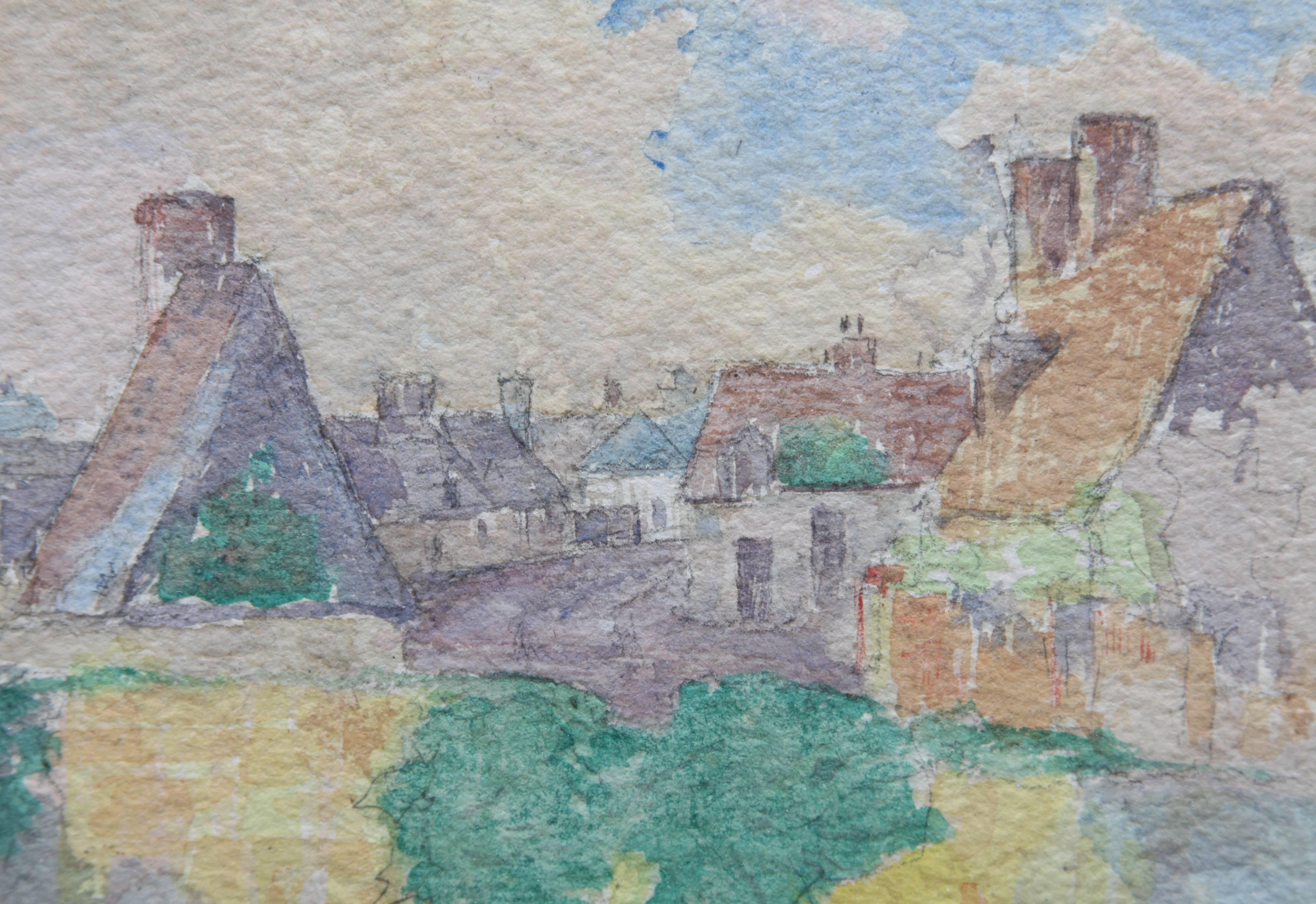 Joncourt, Village view - Impressionist Art by Elisha Wetherill