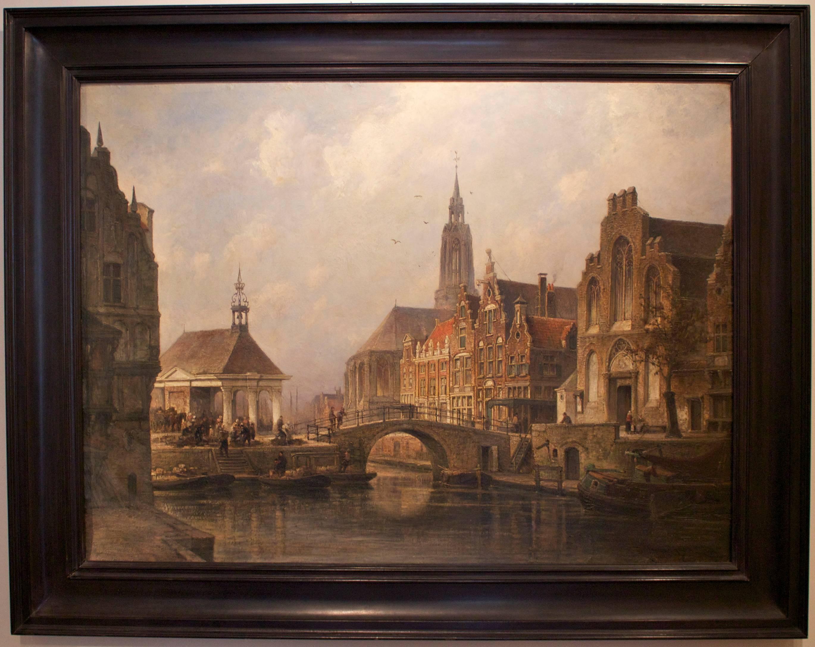 View of Groningen - Painting by Cornelis Christiaan Dommelshuizen