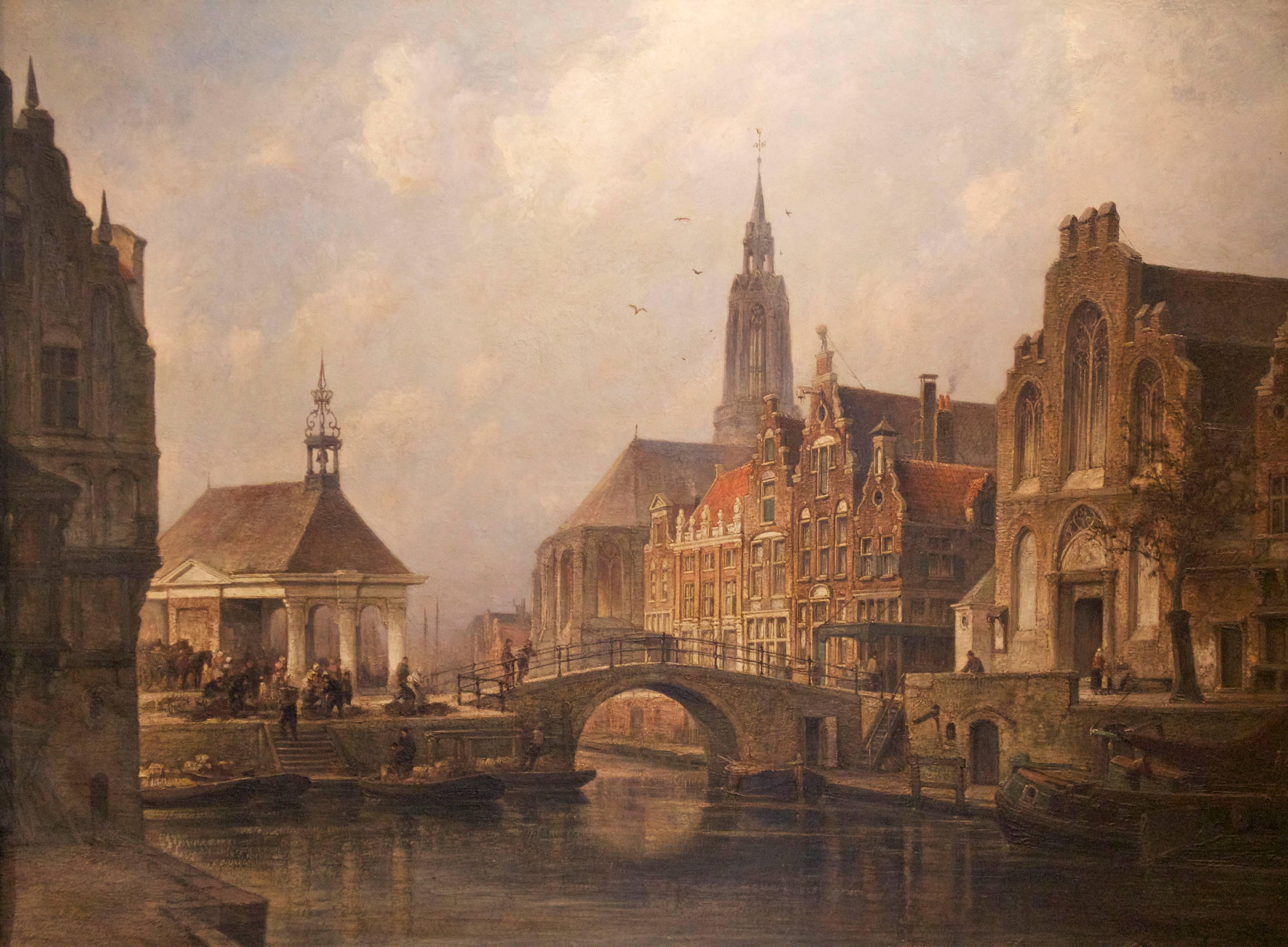 Cornelis Christiaan Dommelshuizen Landscape Painting - View of Groningen