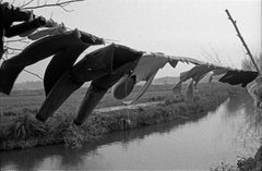 "The Clothesline" Black & White Photography Signed Gelatin Silver Print Portugal